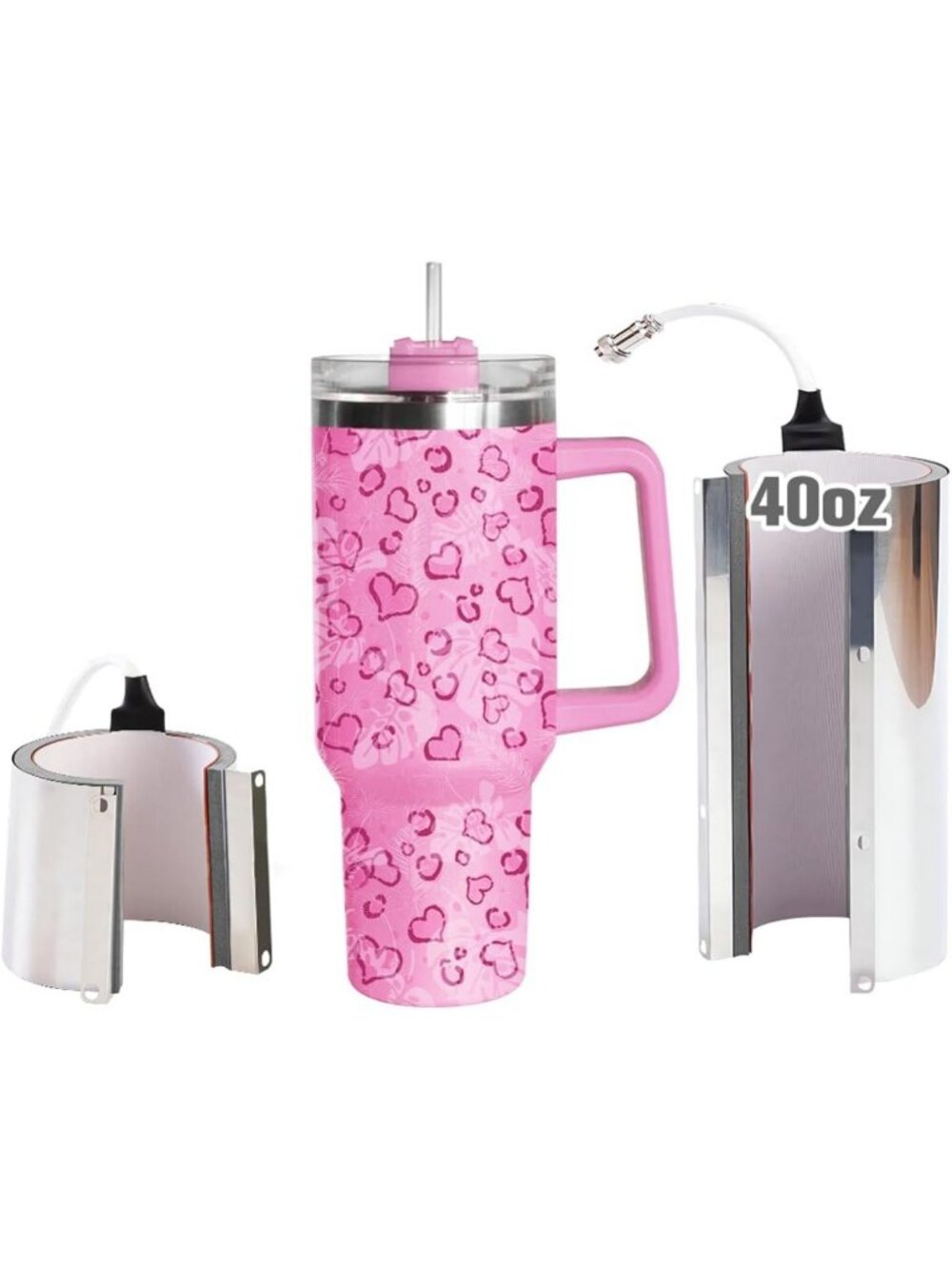 Sublimation Mug Press Attachment for 40oz Skinny Tumblers - Silica Gel, 110V